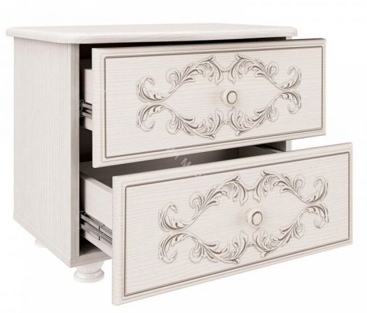 Тумба прикроватная Каролина (патина), Вудлайн кремовый/Сандал белый