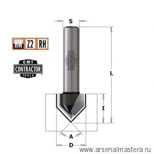 Новинка! Фреза концевая Contractor гравировальная 60 градусов Z 2 HW S 8 D 11 CMT K958-110