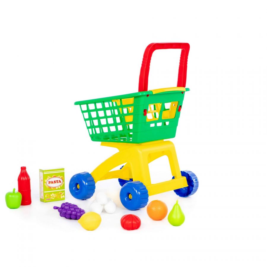 Тележка для маркета + набор продуктов №8 (12 элементов)