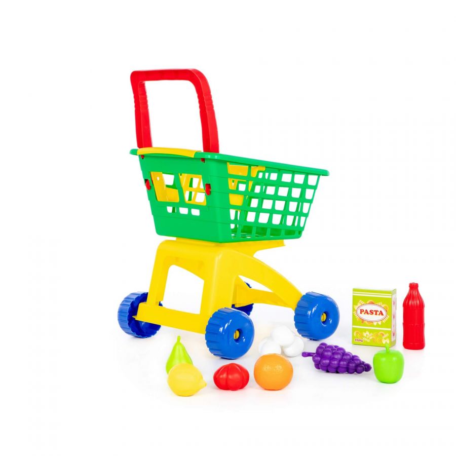 Тележка для маркета + набор продуктов №8 (12 элементов)