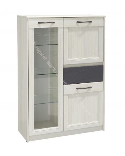 Тумба 45.13 Лиана, Ясень анкор светлый/Ясень графит/Патина