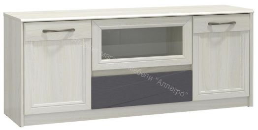 Тумба под ТВ 45.16 Лиана, Ясень анкор светлый/Ясень графит/Патина