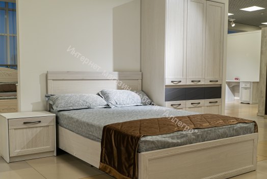 Тумба прикроватная 45.17 Лиана, Ясень анкор светлый/Ясень графит/Патина