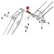 Палец крепления рукояти к стреле [811/90382] для JCB JS200W 