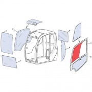 Стекло двери, верхнее [333/J3903 (333/E4559)] для JCB JS220 