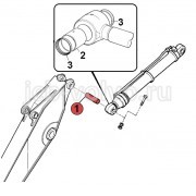 Палец крепления г/цилиндра рукояти к стреле (поз-1) [KRV1126] для JCB JS220 (200, 210) 