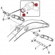 Уплотнение в ушко штока г/цилиндра стрелы (поз-5) [LAU0085] для JCB JS220 (200, 210) 