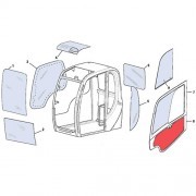 Стекло двери, нижнее [333/J3902 (333/E2050)] для JCB JS260 