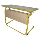 АТЛАНТ-ПРЕМИУМ Стол с бесшовной кромкой, регулируемый 2-местный (Жёлтый металлокаркас)