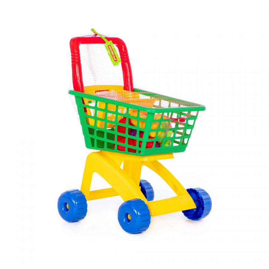 Тележка для маркета + набор продуктов №6 (19 элементов)