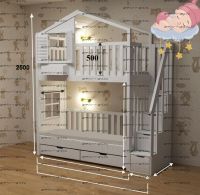 Кровать двухъярусная, Кровать-домик Roof №22