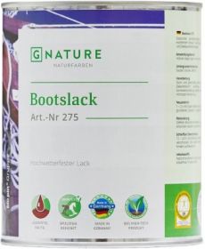 Лак для Яхт Gnature 275 Bootslack 0.75л Бесцветный, Глянцевый, Высокоэластичный