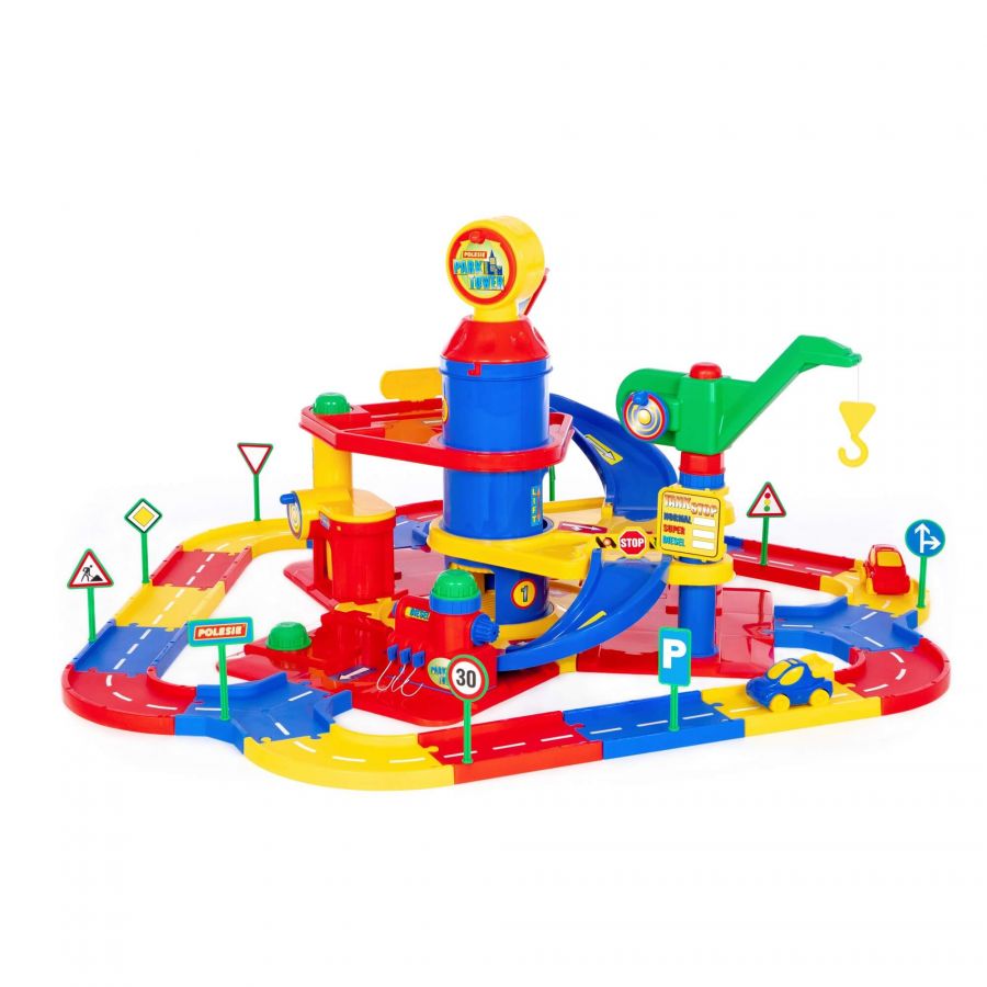 Паркинг 3-уровневый с дорогой и автомобилями (в коробке)