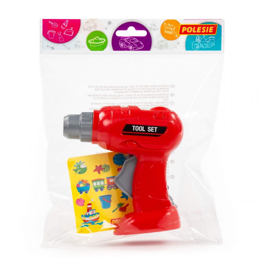 Шуруповёрт №1 игрушечный (красный) (в пакете)