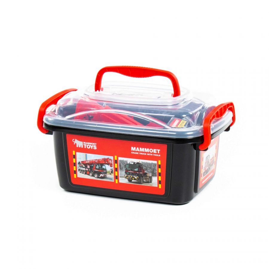 214-01 "MAMMOET", автомобиль-эвакуатор + конструкторский набор (36 элементов) (в контейнере)