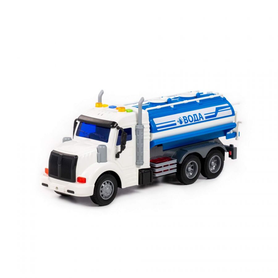 "Профи", поливочный автомобиль инерционный (со светом и звуком) (синий) (в коробке)