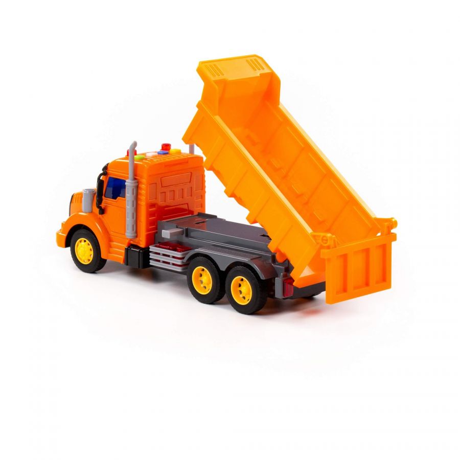 "Профи", автомобиль-самосвал инерционный (со светом и звуком) (оранжевый) (в коробке)