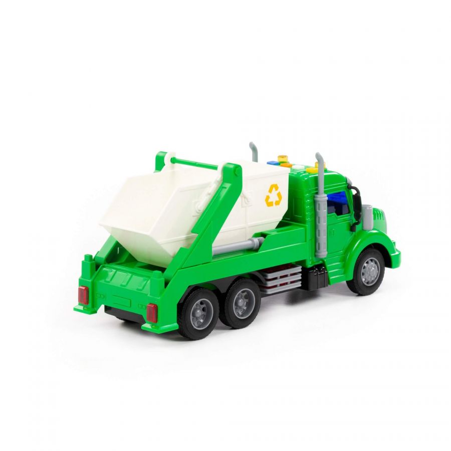 "Профи", автомобиль-контейнеровоз инерционный (со светом и звуком) (зелёный) (в коробке)