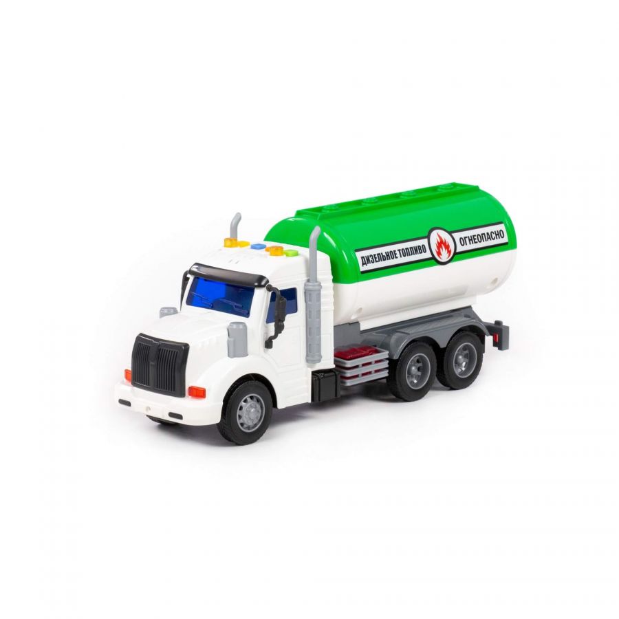 "Профи", автомобиль с цистерной инерционный (со светом и звуком) (зелёный) (в коробке)