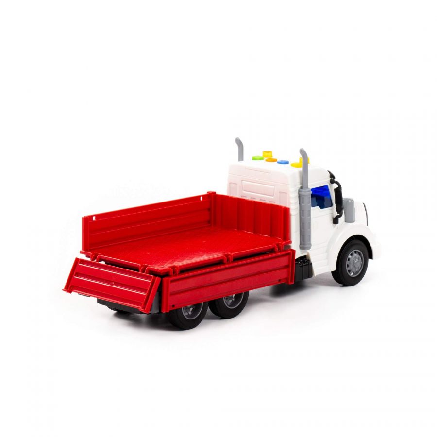 "Профи", автомобиль бортовой инерционный (со светом и звуком) (красный) (в коробке)