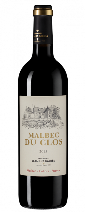 Cahors Malbec du Clos, 0.75 л., 2015 г.