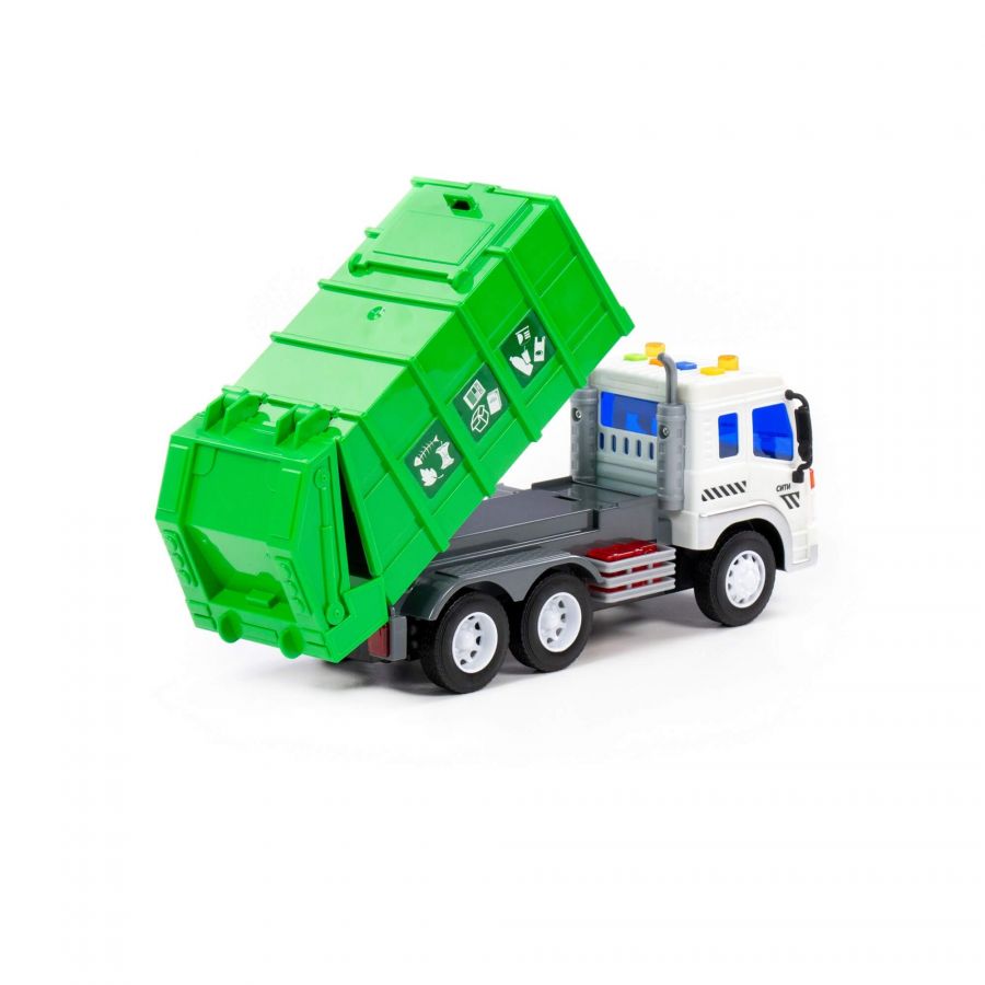 "Сити", автомобиль коммунальный инерционный (со светом и звуком) (зелёный) (в коробке)