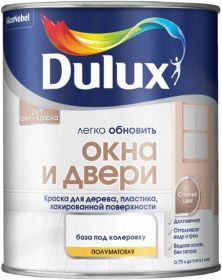 Краска Окна и Двери Dulux 0.75л Износостойкая, Водная, Полуматовая / Дюлакс Окна и Двери