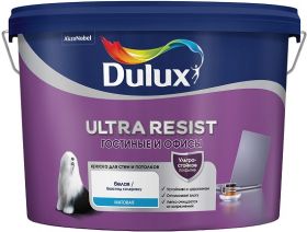 Краска Гостиные и Офисы Dulux Ultra Resist 9л для Стен Износостойкая, Белая / Дюлакс