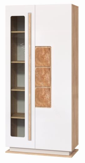 Шкаф витрина 30.02 - 02 Дора New, Дуб сонома/Белый глянец