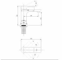 Черный смеситель ABBER Weiss Insel AF8010B для раковины схема 2