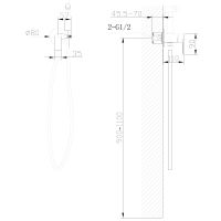 Смеситель ABBER Weiss Insel AF8025B с гигиеническим душем, черный матовый схема 2