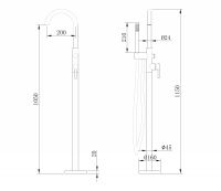 Смеситель ABBER Wasser Kreis AF8115RG напольный для ванны, розовое золото схема 2