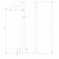 Смеситель ABBER Wasser Kreis AF8140 напольный для раковины, хром схема 2