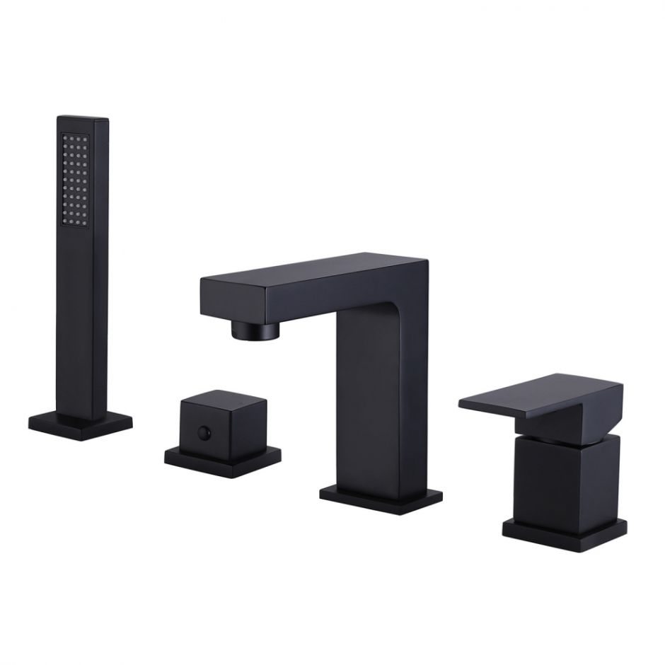 Изображение Смеситель ABBER Daheim AF8213B на борт ванны, черный матовый