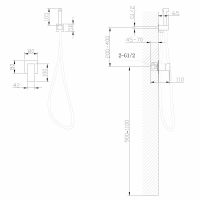 Смеситель ABBER Daheim AF8225B с гигиеническим душем, черный матовый схема 2