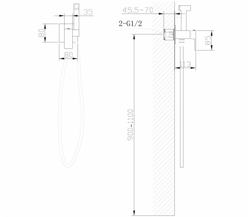 Смеситель ABBER Daheim AF8226B с гигиеническим душем, черный матовый ФОТО