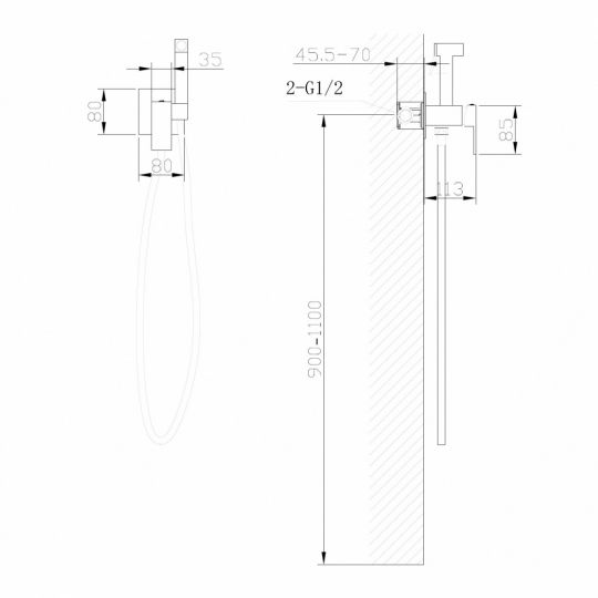 Смеситель ABBER Daheim AF8226G с гигиеническим душем, золото матовое ФОТО