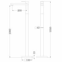 Смеситель ABBER Daheim AF8241G напольный для раковины, золото матовое схема 2