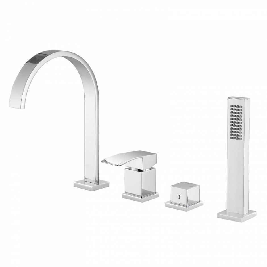 Изображение Смеситель на ванну с душем врезной на борт ABBER Wasserfall AF8613 хром