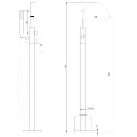 Смеситель ABBER Wasserfall AF8615B напольный, черный матовый схема 2