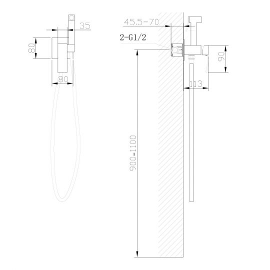 Смеситель ABBER Wasserfall AF8625 с гигиеническим душем, хром ФОТО