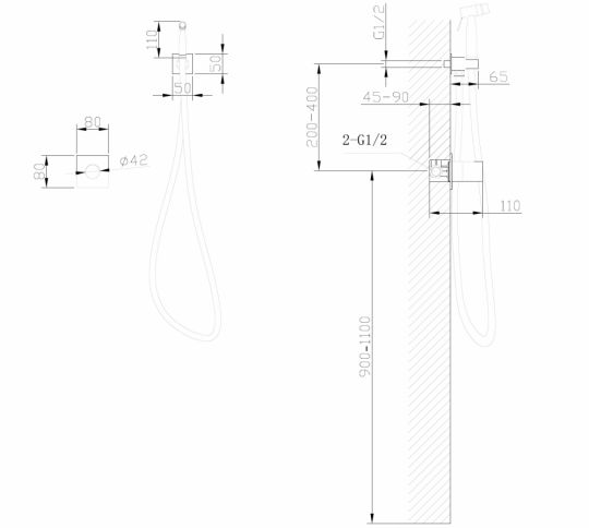 Смеситель ABBER Rund AF8725NG с гигиеническим душем, никель ФОТО