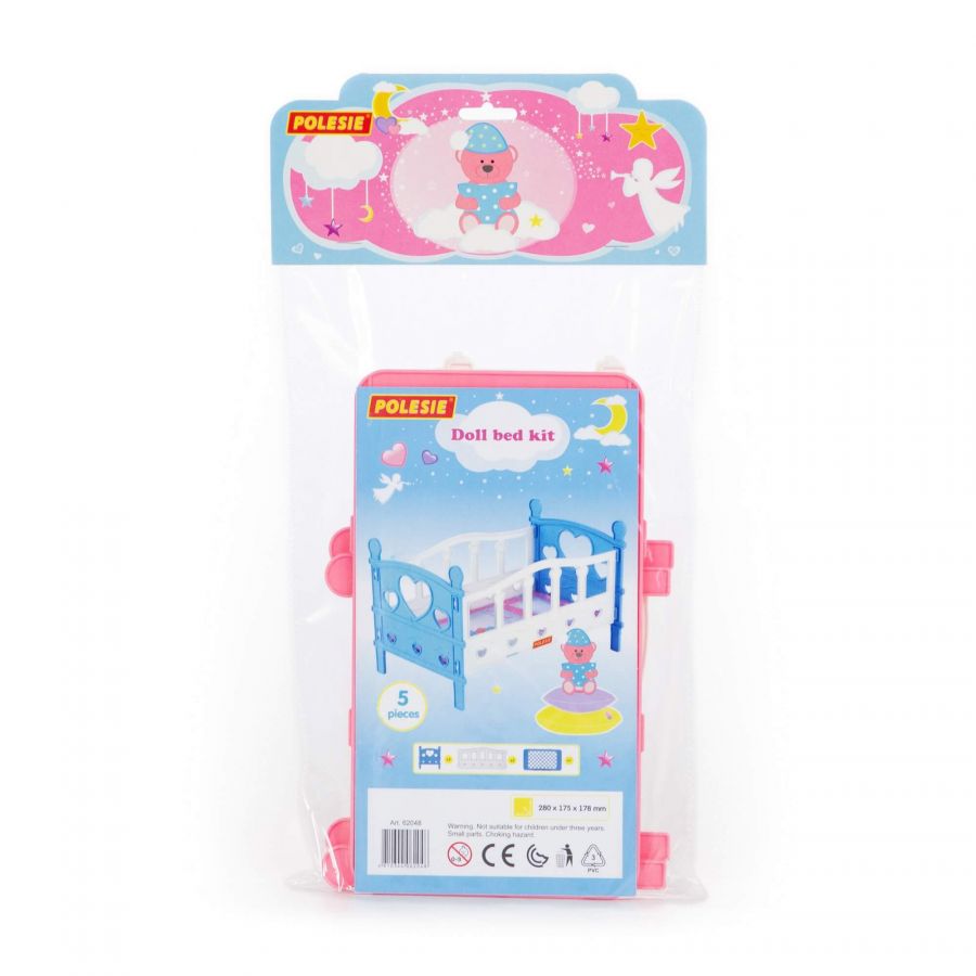 Кроватка сборная для кукол №2 (5 элементов) (в пакете)