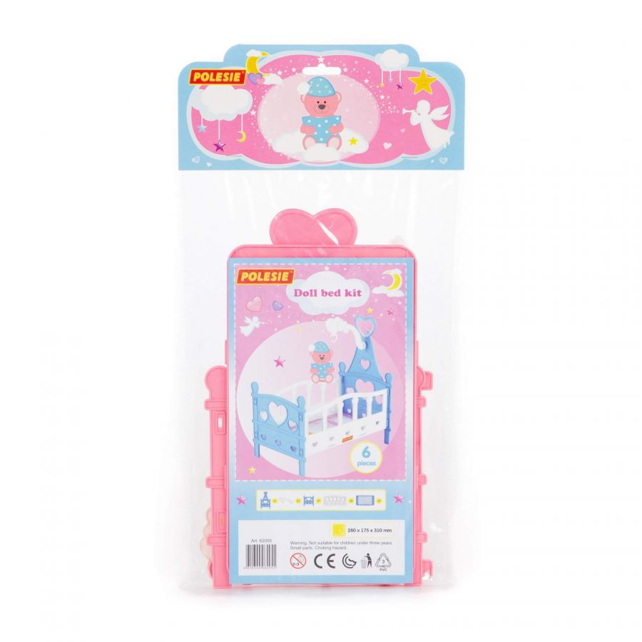 Кроватка сборная для кукол №3 (6 элементов) (в пакете)