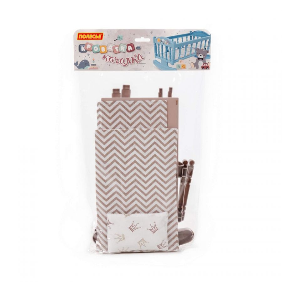 Кроватка-качалка сборная для кукол №4 (8 элементов) (в пакете)