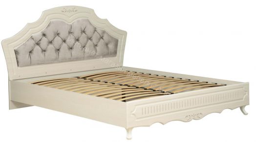 Кровать двойная 06.121 Кантри с ортопед. основанием (ш.1600), Вудлайн кремовый/Сандал белый