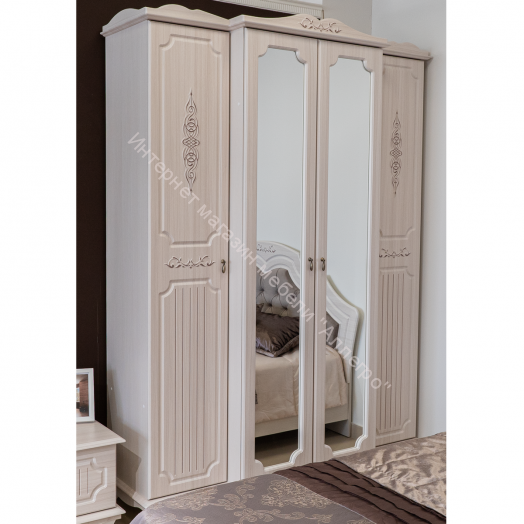 Шкаф для одежды 06.116 Кантри (патина) , Вудлайн кремовый/Сандал белый