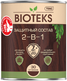 Защитный Состав 2-в-1 Текс Bioteks 0.8л не Требует Предварительного Грунтования для Наружных Работ / Текс Биотекс