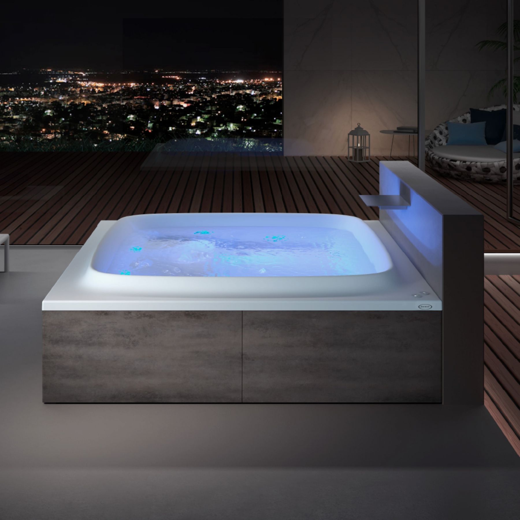 Гидромассажная ванна с подогревом Jacuzzi Skyline с хромотерапией и 10 форсунками 190x190 схема 3