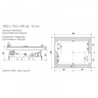 Гидромассажная ванна Jacuzzi Aura Plus Stone встраиваемая 180x150 схема 2